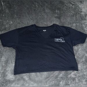 Hollister Womens Oversized Laguna Wellness Cropped T-Shirt (Medium)